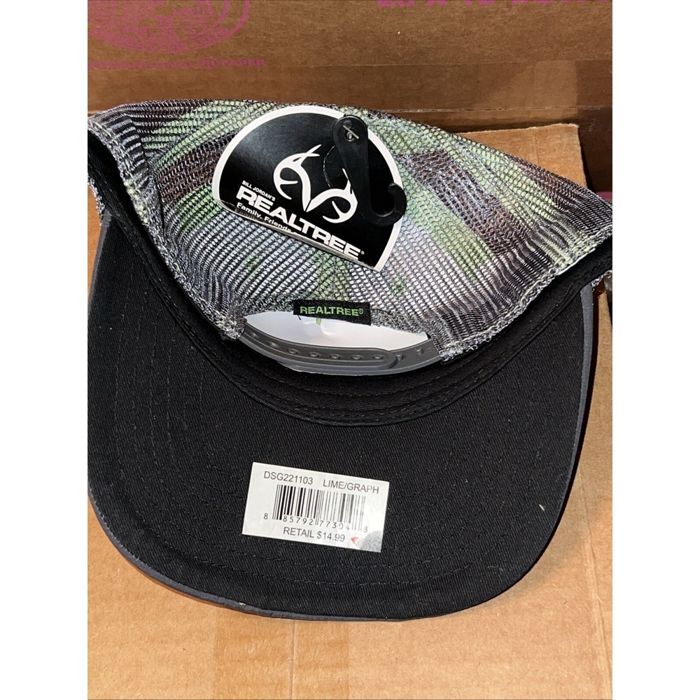 Realtree Adjustable Mesh Back Cap Hat Lime/Gray DSG221103 Youth OSFM - Picture 3 of 8